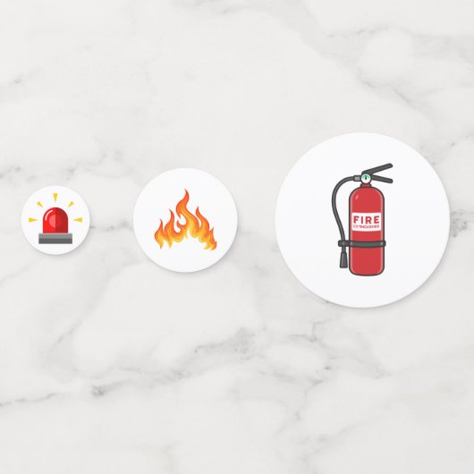 Feuerwehrauto Motor Geburtstag Konfetti (Rückseiten)