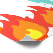 Feuerwehrauto Motor Geburtstagsparty Begrüßungszei Poster (Ecke)