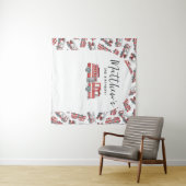 Feuerwehrauto Motor Geburtstagsparty Hintergrund Wandteppich (Beispiel (Horizontal))