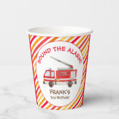 Feuerwehrauto Motor Geburtstagsparty Pappbecher (Rückseite)