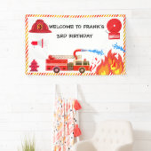 Feuerwehrauto Motor Geburtstagsparty Wohlbefinden Banner (Insitu)