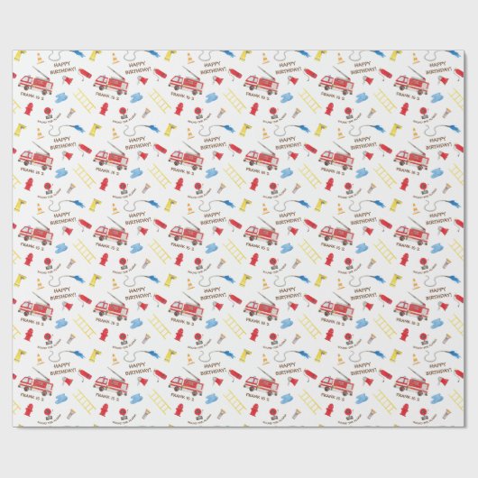 Feuerwehrauto-Motor Geschenkpapier (Flach)