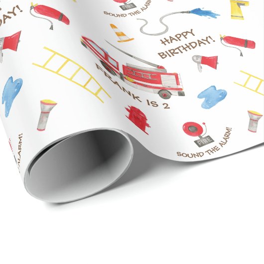 Feuerwehrauto-Motor Geschenkpapier (Rolleneckpunkt)