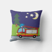 Feuerwehrauto Nacht | personalisierbares Kissen  (Rückseite)