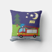 Feuerwehrauto Nacht | personalisierbares Kissen  (Vorderseite)