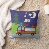 Feuerwehrauto Nacht | personalisierbares Kissen (Decke)