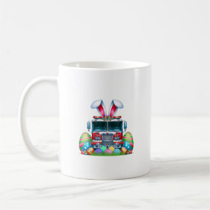 Feuerwehrauto Ostern Hasenohren Feuerwehrmann Oste Kaffeetasse