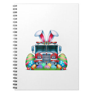 Feuerwehrauto Ostern Hasenohren Feuerwehrmann Oste Notizblock