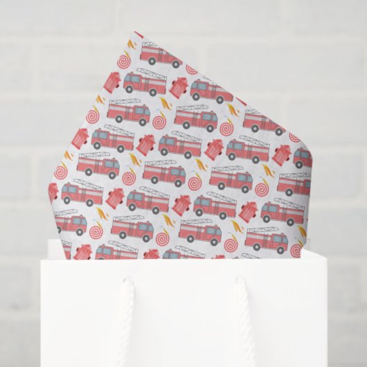 Feuerwehrauto Seidenpapier (Geschenk Tasche)