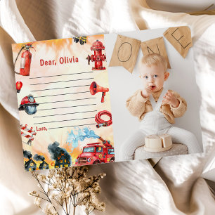 Feuerwehrauto Zeitkapsel Notiz Nachricht Karte