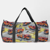 Feuerwehrautos Äxte Muster Hintergrund Duffle Bag (Vorderseite)