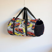Feuerwehrautos Äxte Muster Hintergrund Duffle Bag