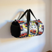 Feuerwehrautos Äxte Muster Hintergrund Duffle Bag