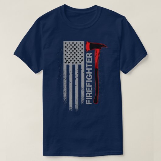 Feuerwehrax mit amerikanischer Flagge grunge Class T-Shirt (Design vorne)