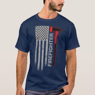Feuerwehrax mit amerikanischer Flagge grunge Class T-Shirt