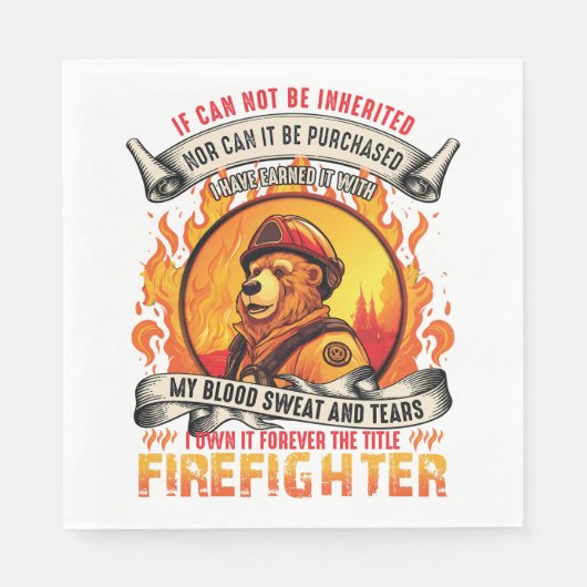 Feuerwehrbär Serviette (Vorderseite)
