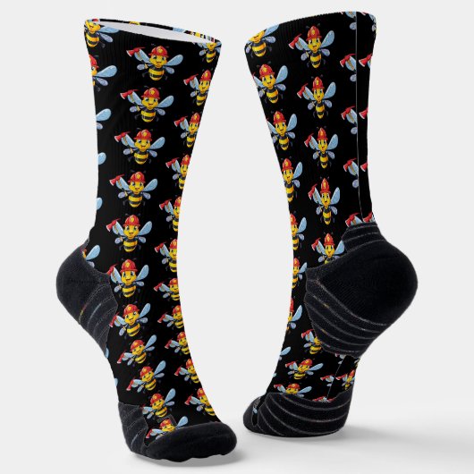 Feuerwehrbiene Socken (Gewinkelt)