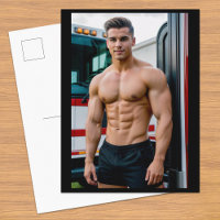 Feuerwehrbodybuilder | Postkarte