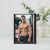 Feuerwehrbodybuilder | Postkarte (Stehend Vorderseite)