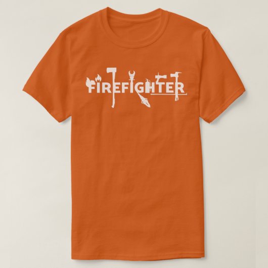 Feuerwehrbriefe mit Ausrüstung T-Shirt (Design vorne)