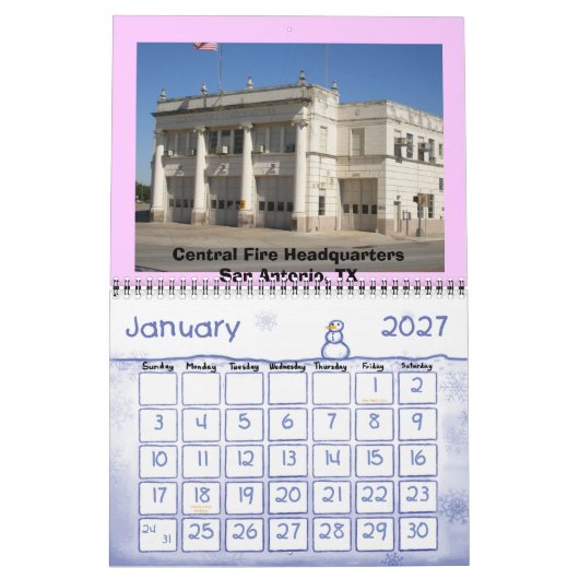 Feuerwehren ehren kalender (Jan 2027)