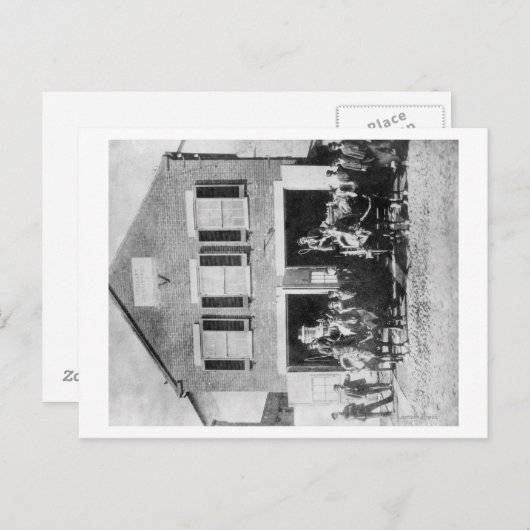 Feuerwehren mit Ausrüstung außerhalb des Feuerhaus Postkarte (Vorne/Hinten)