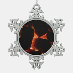 Feuerwehren Winterbrennprotokolle Schneeflocken Zinn-Ornament