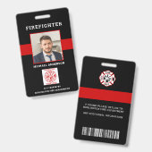 Feuerwehrerkennzeichen Personalisiertes Foto Feuer Ausweis (Vorder- & Rückseite)