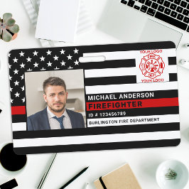 Feuerwehrerkennzeichen Personalisiertes Foto Feuer Ausweis