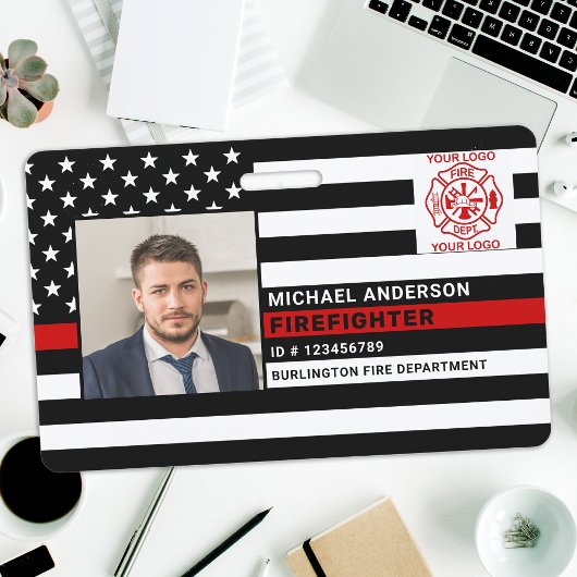 Feuerwehrerkennzeichen Personalisiertes Foto Feuer Ausweis