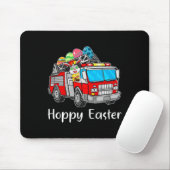 Feuerwehrfahrer LKW Osterfeiertag Bunny Eggs Happy Mousepad (Mit Mouse)