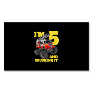 Feuerwehrfahrzeug 5. Geburtstag Junge 5 Brandgesch Magnetische Visitenkarte