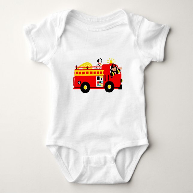 Feuerwehrfahrzeug Baby Strampler (Vorderseite)