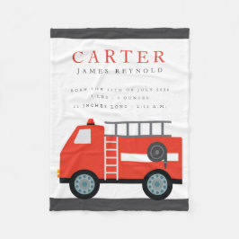 Feuerwehrfahrzeug Birth Stats Baby Blanket Fleecedecke