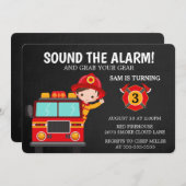 Feuerwehrfahrzeug Kinder Einladung zum Feuerwehrma (Vorne/Hinten)