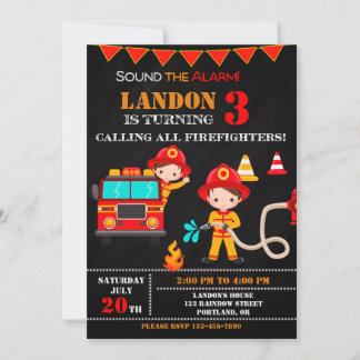 Feuerwehrfahrzeug-Party zum Geburtstag Einladung