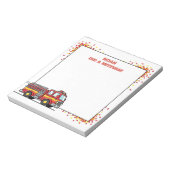 Feuerwehrfahrzeug Personalisiert Mitzvah Notizblock (Rotiert)