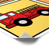 Feuerwehrfahrzeug Poster (Ecke)