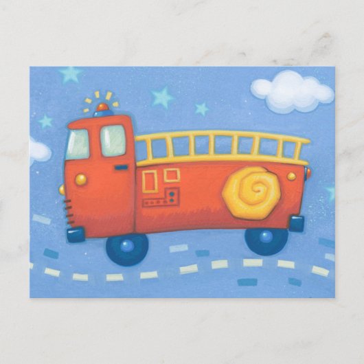 Feuerwehrfahrzeug Postkarte (Vorderseite)