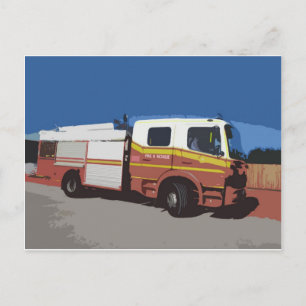 Feuerwehrfahrzeug Postkarte