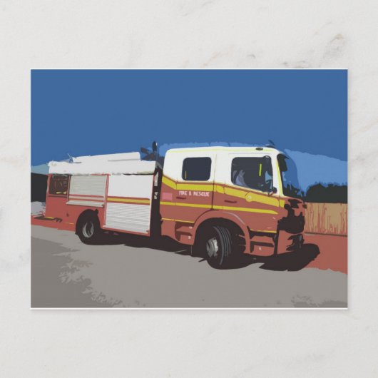 Feuerwehrfahrzeug Postkarte (Vorderseite)