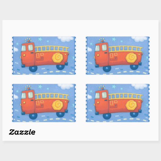 Feuerwehrfahrzeug Rechteckiger Aufkleber (Blatt)