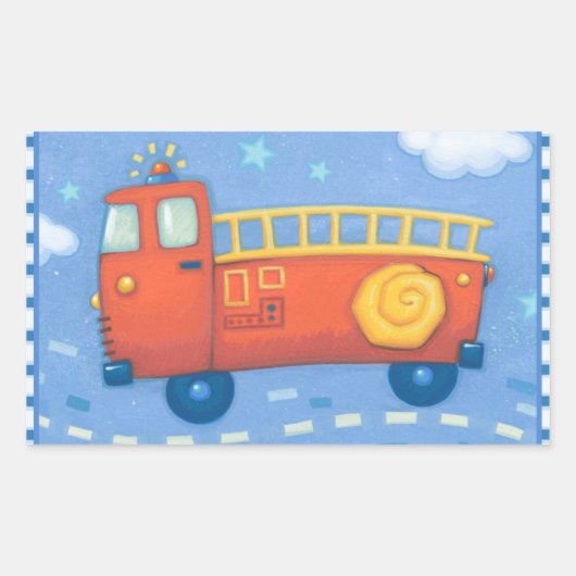 Feuerwehrfahrzeug Rechteckiger Aufkleber (Vorderseite)