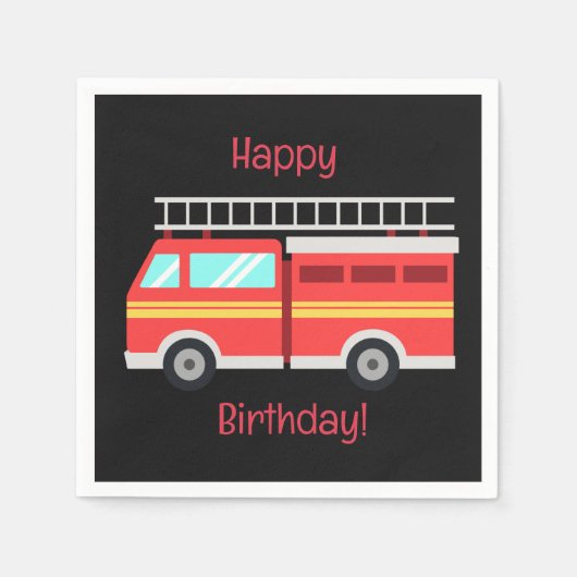 Feuerwehrfahrzeug Serviette (Vorderseite)