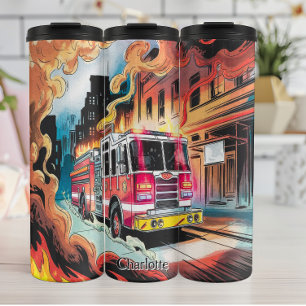 Feuerwehrfahrzeuge als Reaktion auf Notfälle Thermosbecher