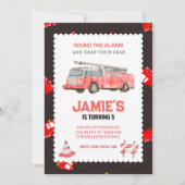 Feuerwehrfahrzeuge Einladung zum Geburtstag (Vorderseite)