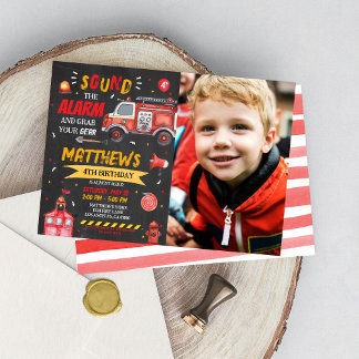 Feuerwehrfahrzeuge Einladung zum Geburtstag Feuerw