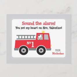 Feuerwehrfahrzeuge Feiertagspostkarte