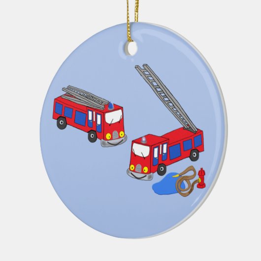 Feuerwehrfahrzeuge Keramikornament (Links)