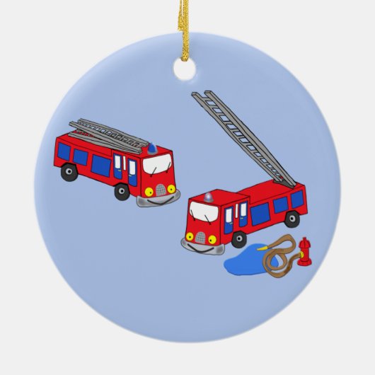 Feuerwehrfahrzeuge Keramikornament (Hinten)
